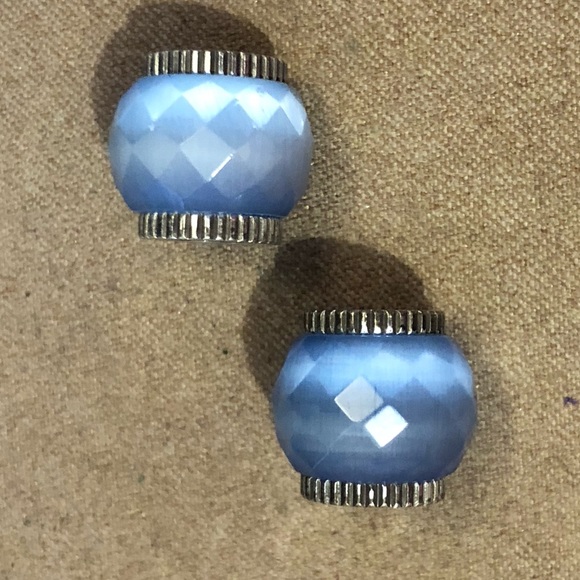 Brighton Jewelry - Two Brighton Glass beads in optic blue, Retired